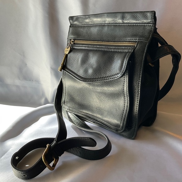 Fossil Vintage Black Leather Crossbody Bag - Picture 3 of 16